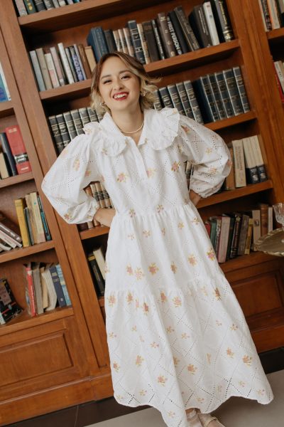 Kiko White Embroidery Dress