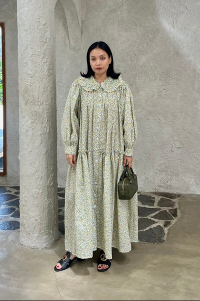 Barry Flower Lime Long Dress