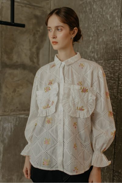 Ayla Embroidery Pink Top