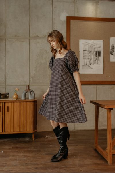 Dalmi Plaid Black Dress