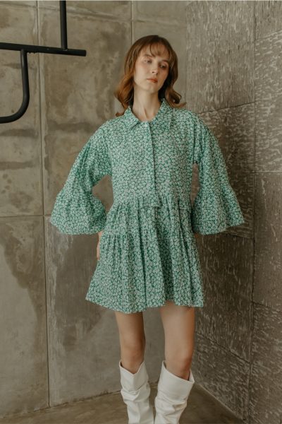 July Flower Green Dress