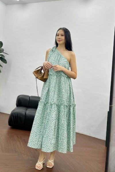 Porto Flower Green Dress