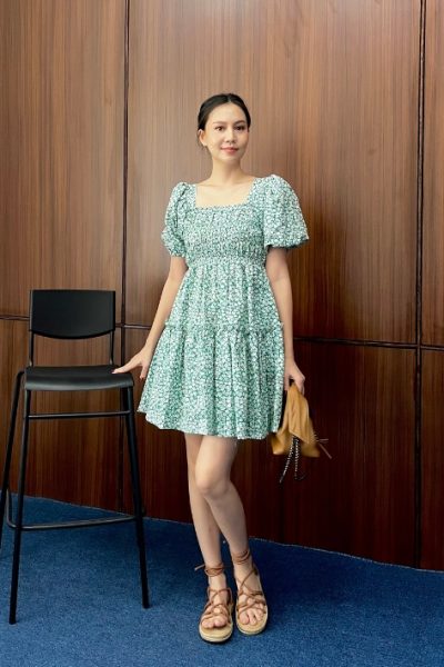 Lana Flower Green Dress