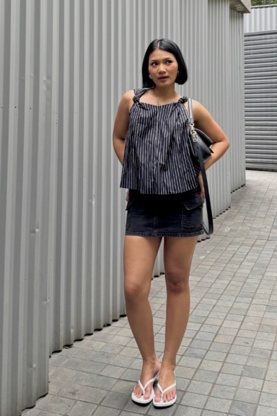 Glide Black Stripe Top