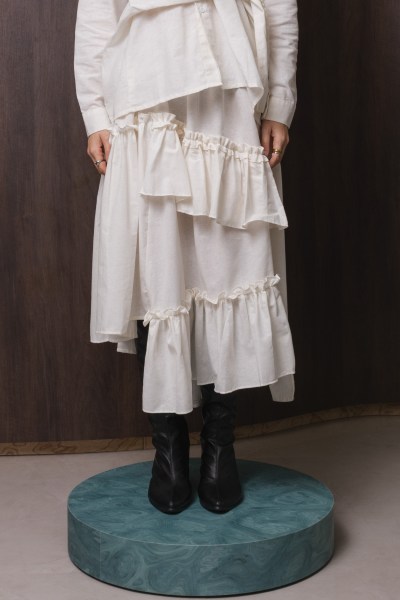 Elara White Skirt